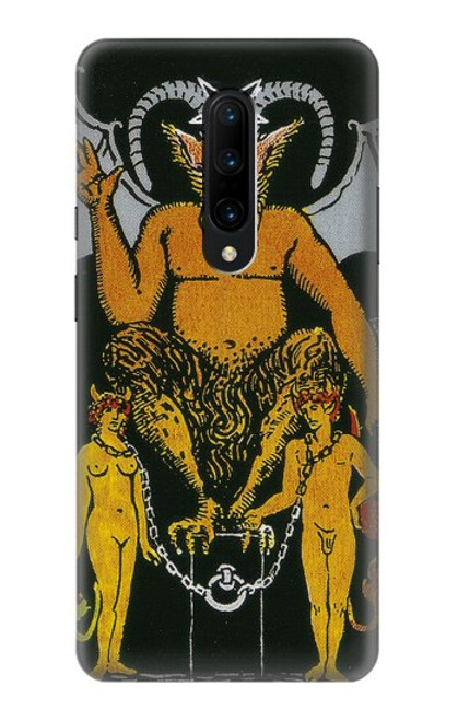 W3740 Tarot Card The Devil Hülle Schutzhülle Taschen und Leder Flip für OnePlus 7 Pro