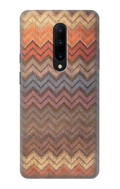 W3752 Zigzag Fabric Pattern Graphic Printed Hülle Schutzhülle Taschen und Leder Flip für OnePlus 7 Pro