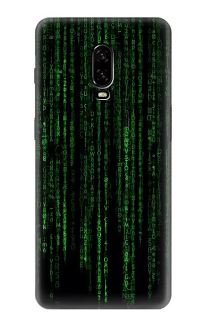 W3668 Binary Code Hülle Schutzhülle Taschen und Leder Flip für OnePlus 6T