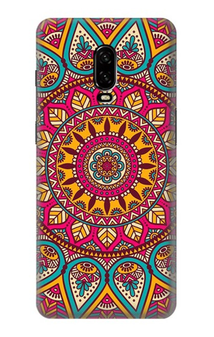 W3694 Hippie Art Pattern Hülle Schutzhülle Taschen und Leder Flip für OnePlus 6T