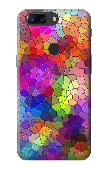 W3677 Colorful Brick Mosaics Hülle Schutzhülle Taschen und Leder Flip für OnePlus 5T