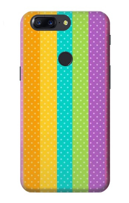 W3678 Colorful Rainbow Vertical Hülle Schutzhülle Taschen und Leder Flip für OnePlus 5T