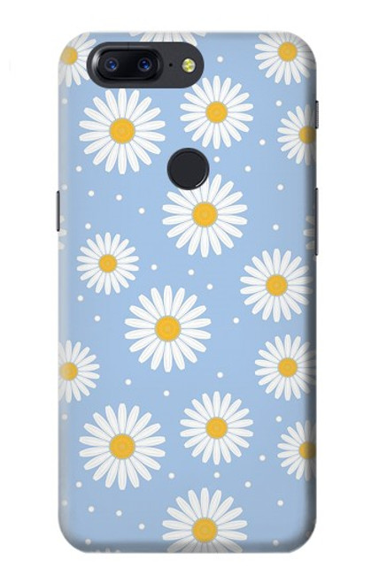 W3681 Daisy Flowers Pattern Hülle Schutzhülle Taschen und Leder Flip für OnePlus 5T