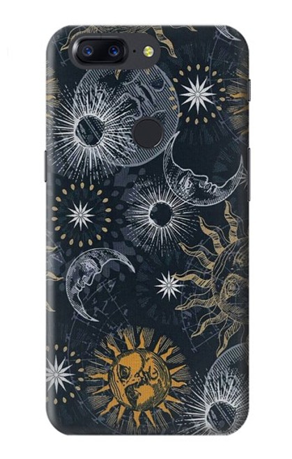 W3702 Moon and Sun Hülle Schutzhülle Taschen und Leder Flip für OnePlus 5T