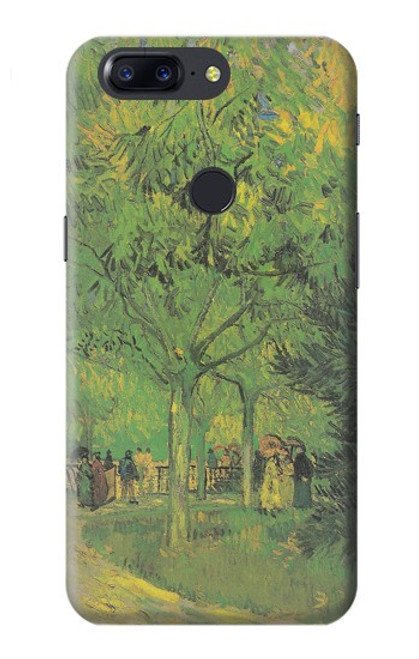W3748 Van Gogh A Lane in a Public Garden Hülle Schutzhülle Taschen und Leder Flip für OnePlus 5T