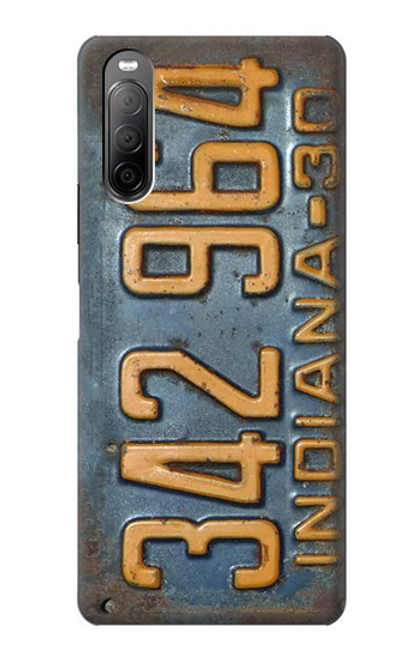 W3750 Vintage Vehicle Registration Plate Hülle Schutzhülle Taschen und Leder Flip für Sony Xperia 10 II