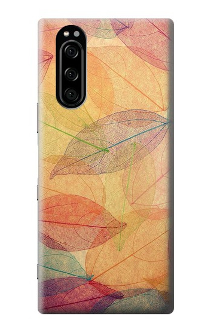 W3686 Fall Season Leaf Autumn Hülle Schutzhülle Taschen und Leder Flip für Sony Xperia 5