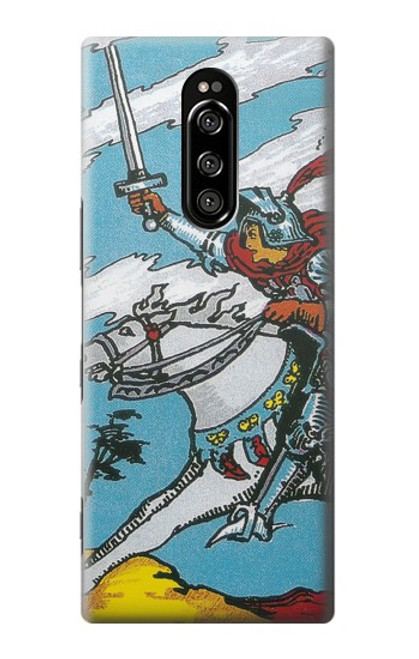 W3731 Tarot Card Knight of Swords Hülle Schutzhülle Taschen und Leder Flip für Sony Xperia 1