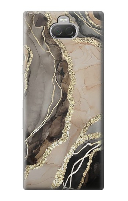 W3700 Marble Gold Graphic Printed Hülle Schutzhülle Taschen und Leder Flip für Sony Xperia 10