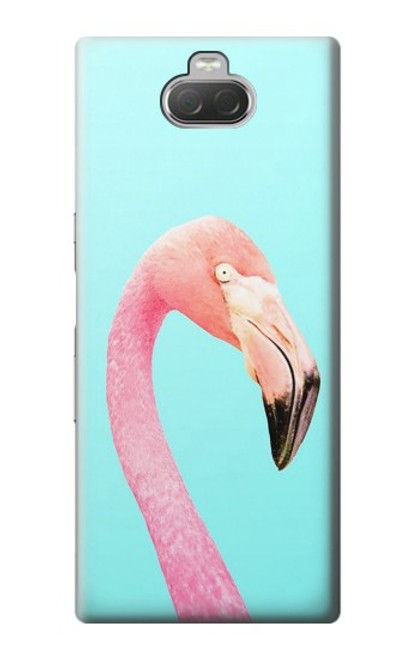 W3708 Pink Flamingo Hülle Schutzhülle Taschen und Leder Flip für Sony Xperia 10