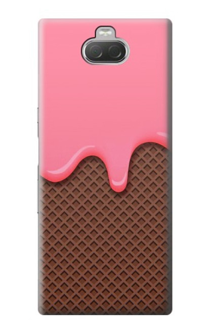 W3754 Strawberry Ice Cream Cone Hülle Schutzhülle Taschen und Leder Flip für Sony Xperia 10