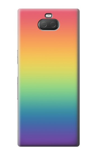 W3698 LGBT Gradient Pride Flag Hülle Schutzhülle Taschen und Leder Flip für Sony Xperia 10 Plus