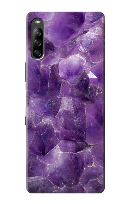 W3713 Purple Quartz Amethyst Graphic Printed Hülle Schutzhülle Taschen und Leder Flip für Sony Xperia L4