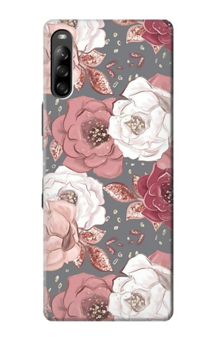 W3716 Rose Floral Pattern Hülle Schutzhülle Taschen und Leder Flip für Sony Xperia L4