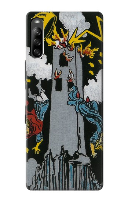 W3745 Tarot Card The Tower Hülle Schutzhülle Taschen und Leder Flip für Sony Xperia L4