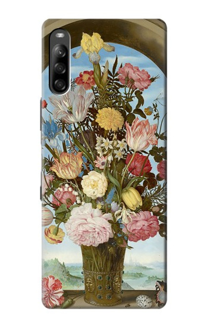 W3749 Vase of Flowers Hülle Schutzhülle Taschen und Leder Flip für Sony Xperia L4