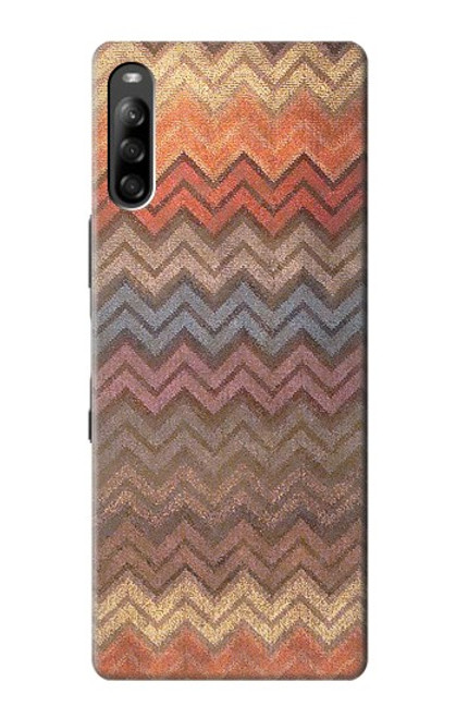 W3752 Zigzag Fabric Pattern Graphic Printed Hülle Schutzhülle Taschen und Leder Flip für Sony Xperia L4