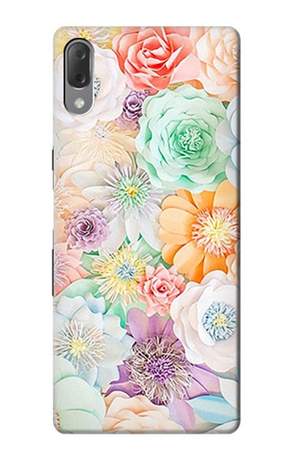 W3705 Pastel Floral Flower Hülle Schutzhülle Taschen und Leder Flip für Sony Xperia L3