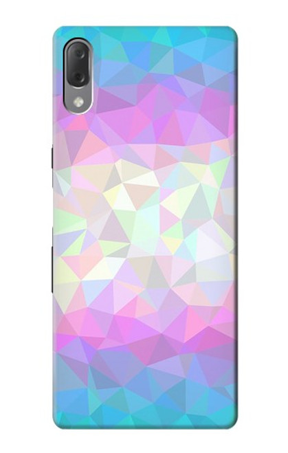 W3747 Trans Flag Polygon Hülle Schutzhülle Taschen und Leder Flip für Sony Xperia L3