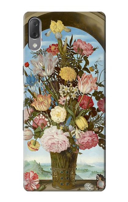 W3749 Vase of Flowers Hülle Schutzhülle Taschen und Leder Flip für Sony Xperia L3