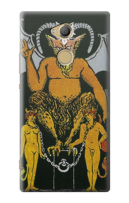 W3740 Tarot Card The Devil Hülle Schutzhülle Taschen und Leder Flip für Sony Xperia XA2 Ultra