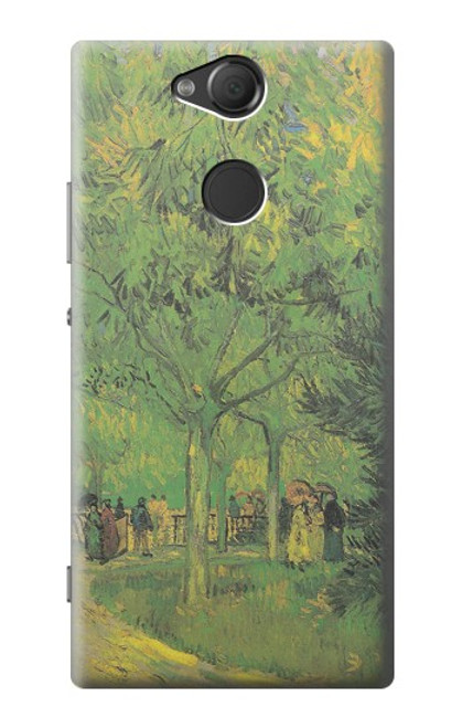 W3748 Van Gogh A Lane in a Public Garden Hülle Schutzhülle Taschen und Leder Flip für Sony Xperia XA2