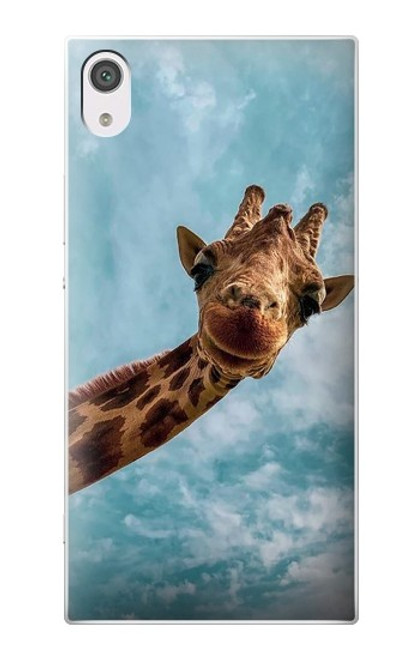 W3680 Cute Smile Giraffe Hülle Schutzhülle Taschen und Leder Flip für Sony Xperia XA1