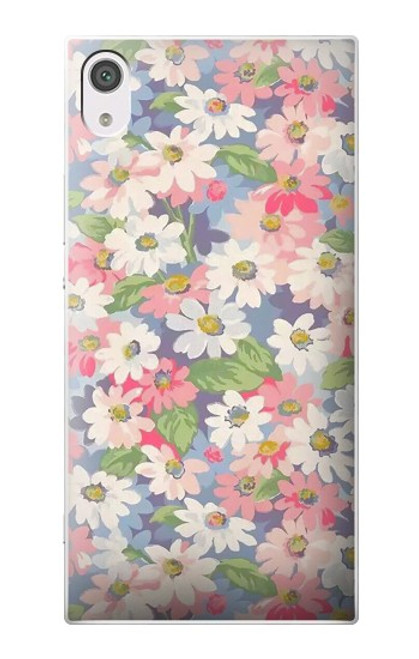 W3688 Floral Flower Art Pattern Hülle Schutzhülle Taschen und Leder Flip für Sony Xperia XA1