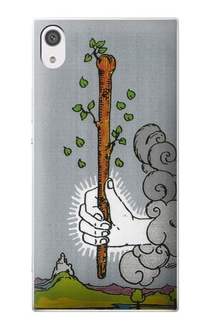 W3723 Tarot Card Age of Wands Hülle Schutzhülle Taschen und Leder Flip für Sony Xperia XA1