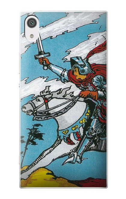 W3731 Tarot Card Knight of Swords Hülle Schutzhülle Taschen und Leder Flip für Sony Xperia XA1