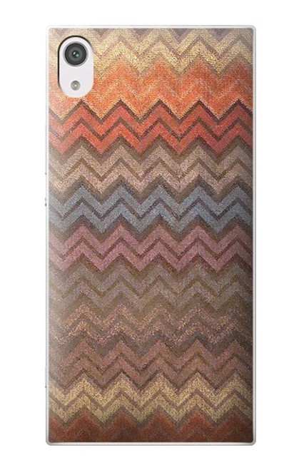 W3752 Zigzag Fabric Pattern Graphic Printed Hülle Schutzhülle Taschen und Leder Flip für Sony Xperia XA1
