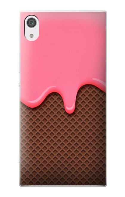 W3754 Strawberry Ice Cream Cone Hülle Schutzhülle Taschen und Leder Flip für Sony Xperia XA1