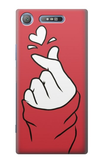 W3701 Mini Heart Love Sign Hülle Schutzhülle Taschen und Leder Flip für Sony Xperia XZ1