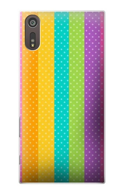 W3678 Colorful Rainbow Vertical Hülle Schutzhülle Taschen und Leder Flip für Sony Xperia XZ