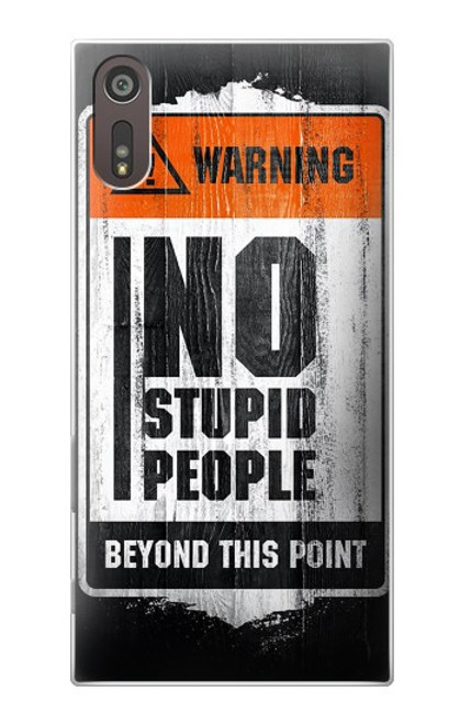 W3704 No Stupid People Hülle Schutzhülle Taschen und Leder Flip für Sony Xperia XZ