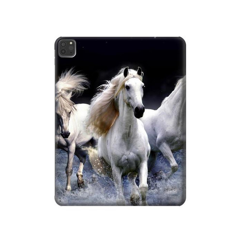 W0246 White Horse Tablet Hülle Schutzhülle Taschen für iPad Pro 11 (2021,2020,2018, 3rd, 2nd, 1st)