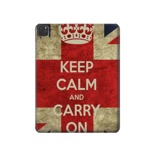 W0674 Keep Calm and Carry On Tablet Hülle Schutzhülle Taschen für iPad Pro 11 (2021,2020,2018, 3rd, 2nd, 1st)