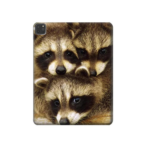 W0977 Baby Raccoons Tablet Hülle Schutzhülle Taschen für iPad Pro 11 (2021,2020,2018, 3rd, 2nd, 1st)