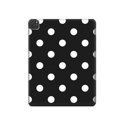 W2299 Black Polka Dots Tablet Hülle Schutzhülle Taschen für iPad Pro 11 (2021,2020,2018, 3rd, 2nd, 1st)