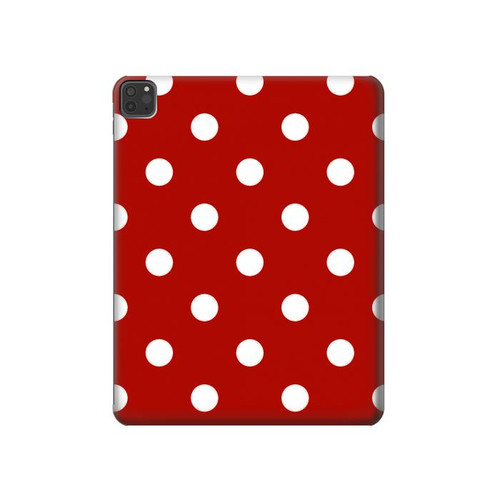 W2951 Red Polka Dots Tablet Hülle Schutzhülle Taschen für iPad Pro 11 (2021,2020,2018, 3rd, 2nd, 1st)