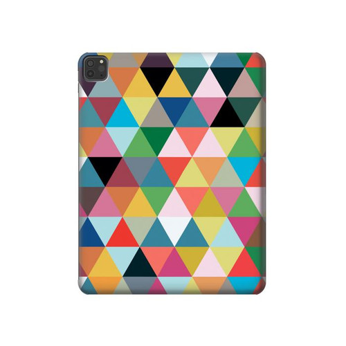 W3049 Triangles Vibrant Colors Tablet Hülle Schutzhülle Taschen für iPad Pro 11 (2021,2020,2018, 3rd, 2nd, 1st)