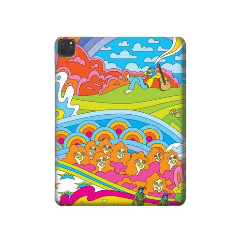 W3407 Hippie Art Tablet Hülle Schutzhülle Taschen für iPad Pro 11 (2021,2020,2018, 3rd, 2nd, 1st)