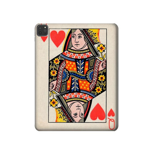 W3429 Queen Hearts Card Tablet Hülle Schutzhülle Taschen für iPad Pro 11 (2021,2020,2018, 3rd, 2nd, 1st)