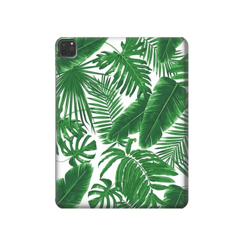 W3457 Paper Palm Monstera Tablet Hülle Schutzhülle Taschen für iPad Pro 11 (2021,2020,2018, 3rd, 2nd, 1st)