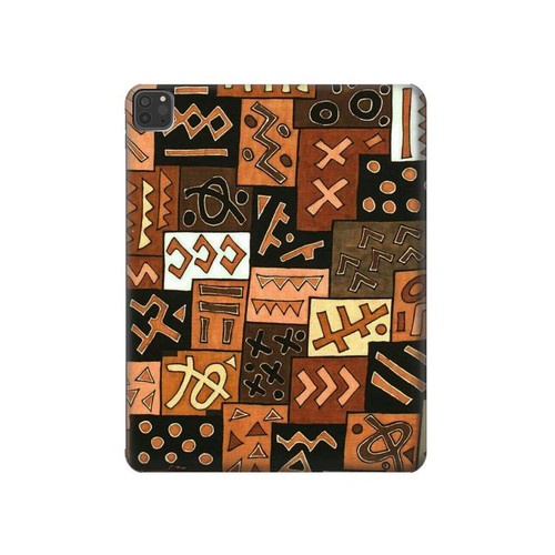 W3460 Mali Art Pattern Tablet Hülle Schutzhülle Taschen für iPad Pro 11 (2021,2020,2018, 3rd, 2nd, 1st)