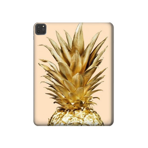 W3490 Gold Pineapple Tablet Hülle Schutzhülle Taschen für iPad Pro 11 (2021,2020,2018, 3rd, 2nd, 1st)