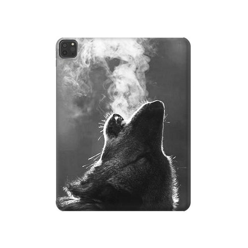 W3505 Wolf Howling Tablet Hülle Schutzhülle Taschen für iPad Pro 11 (2021,2020,2018, 3rd, 2nd, 1st)