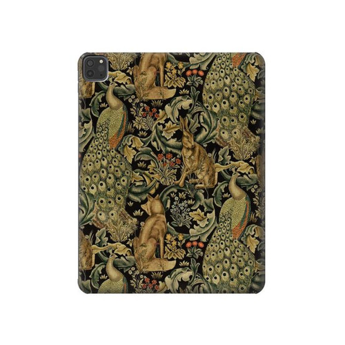 W3661 William Morris Forest Velvet Tablet Hülle Schutzhülle Taschen für iPad Pro 11 (2021,2020,2018, 3rd, 2nd, 1st)