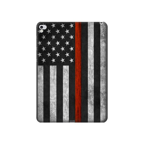 W3472 Firefighter Thin Red Line Flag Tablet Hülle Schutzhülle Taschen für iPad Pro 12.9 (2015,2017)