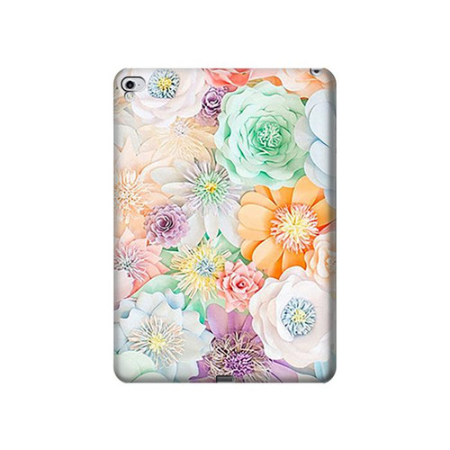 W3705 Pastel Floral Flower Tablet Hülle Schutzhülle Taschen für iPad Pro 12.9 (2015,2017)